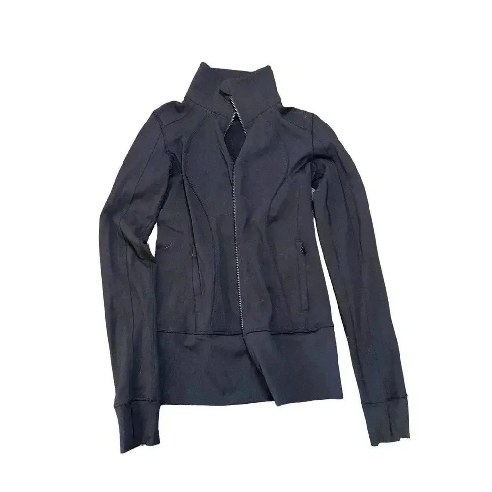 Lululemon Black Full Zip Nice Asana Jacket with Zip Pockets size 6